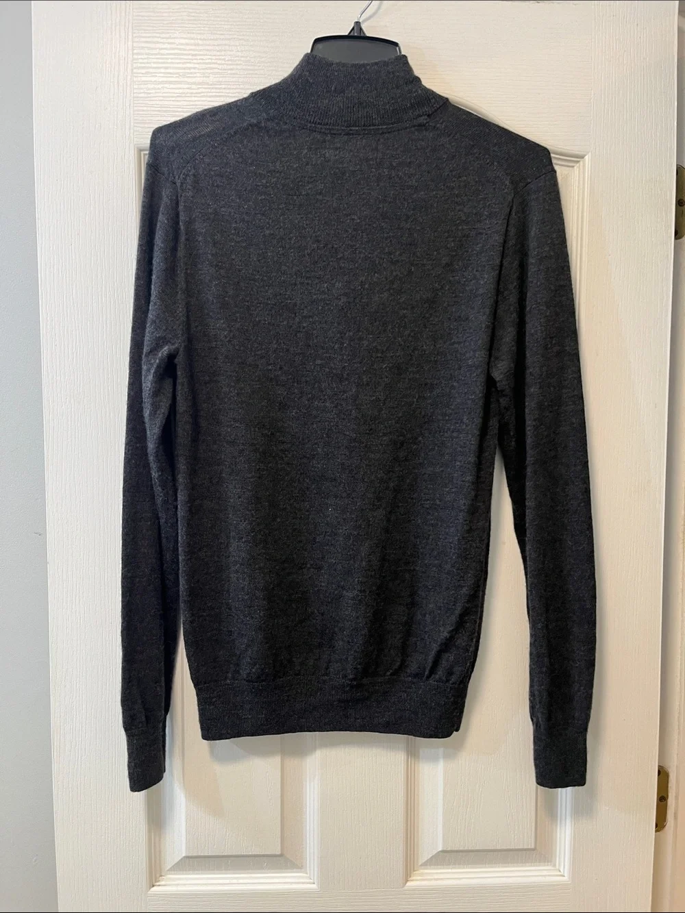 Magaschoni Men's Dark Charcoal Half-Zip Sweater